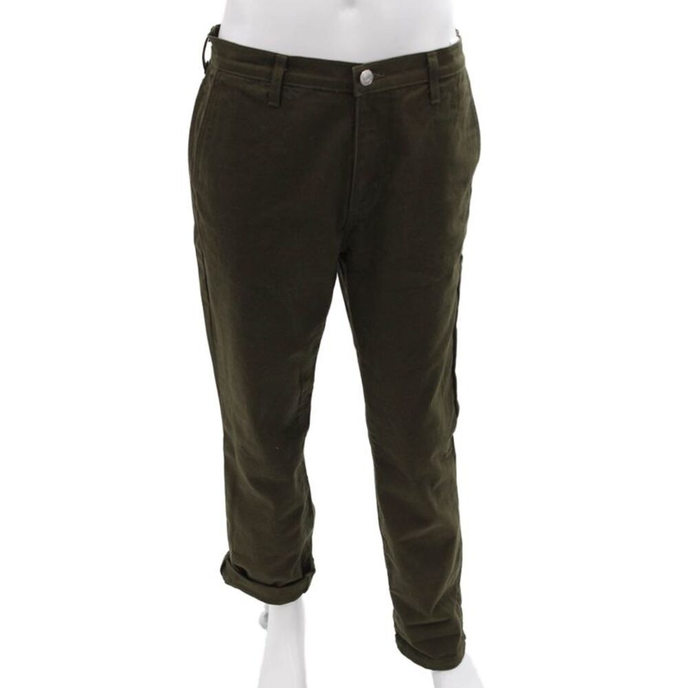 Designer Men Khaki Green Chinos Button Fly Size 32